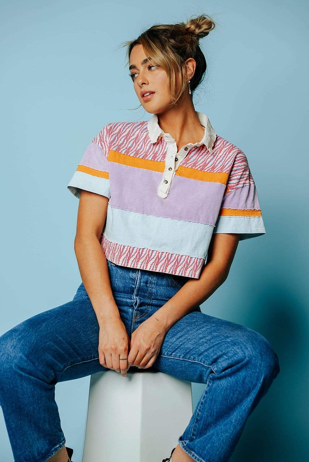 Free People Bella Tee in Retro Combo | Free People Bella Tee in Retro Combo | Clad & Cloth |  Tees | Amazon | Instagram.