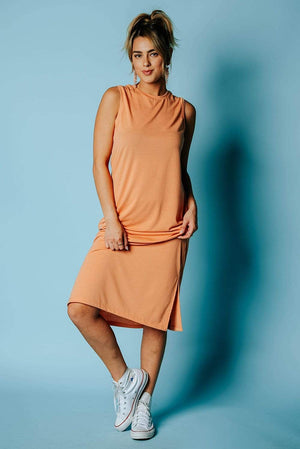 The Walk Away Midi Dress in Orange Sherbet | The Walk Away Midi Dress in Orange Sherbet | Clad & Cloth |  Dress | Amazon | Instagram.
